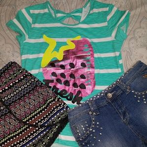 Girls bundle two shorts 16, and one top.